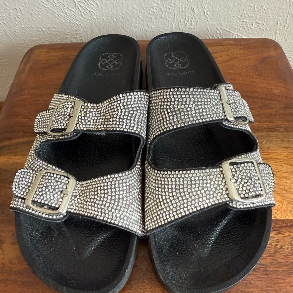 Black and Silver Studded Sandals